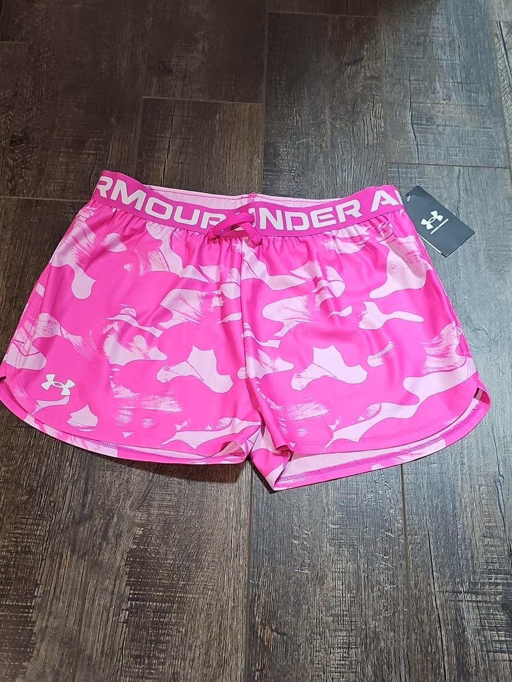 Under Armour Girl’s Youth Large Pink Camo Tech Shorts New With Tags